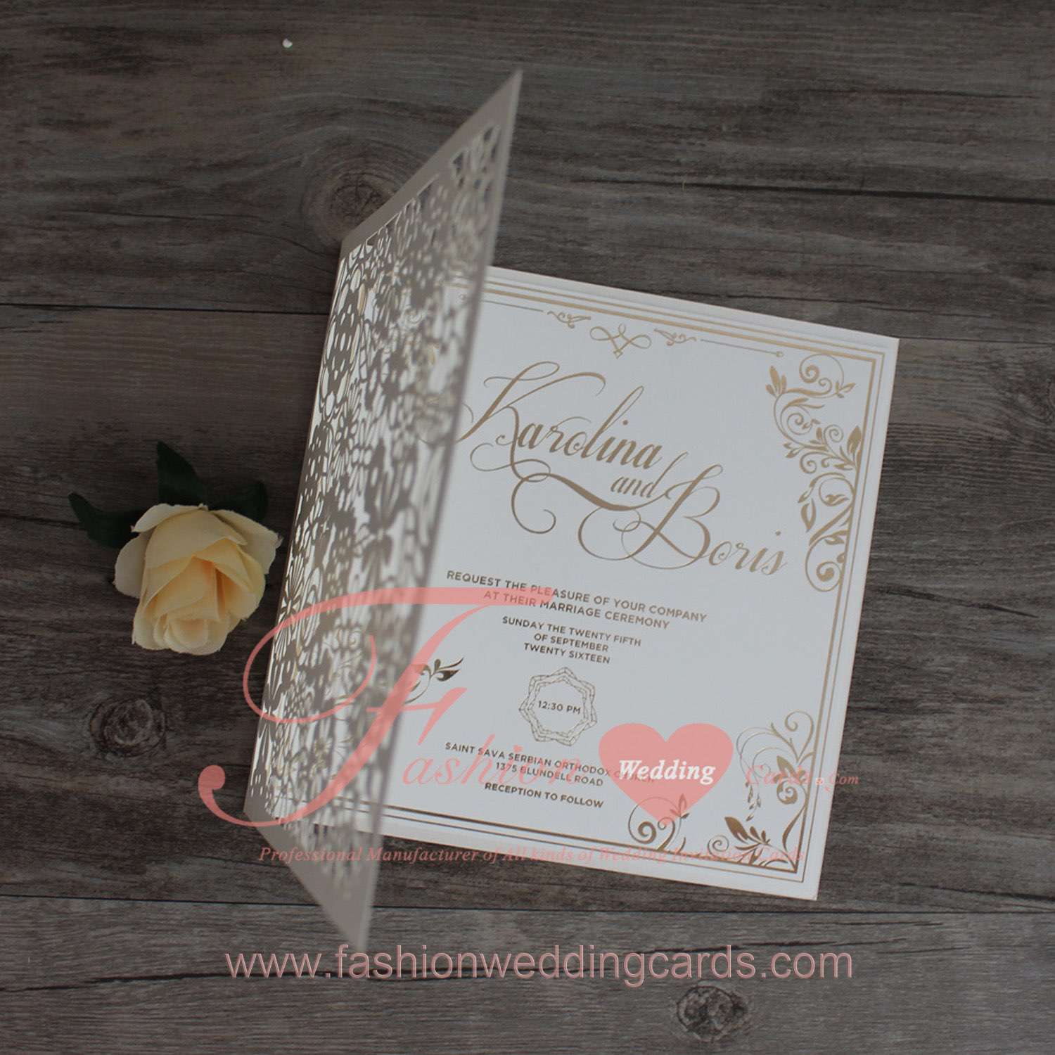 Floral Laser Cut Stationary Wedding Invitations Designs